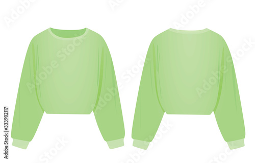 Long sleeve green blouse. vector illustration