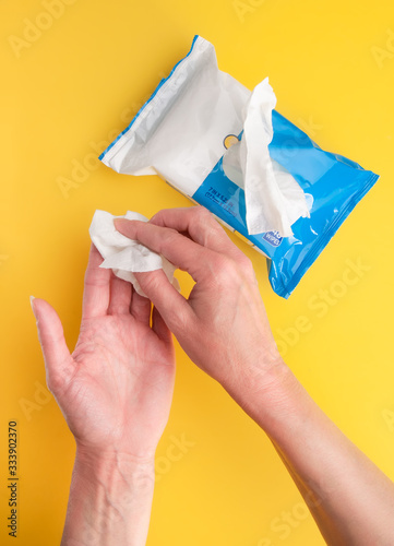 Package of Sani-Wipes for Disinfecting Hands