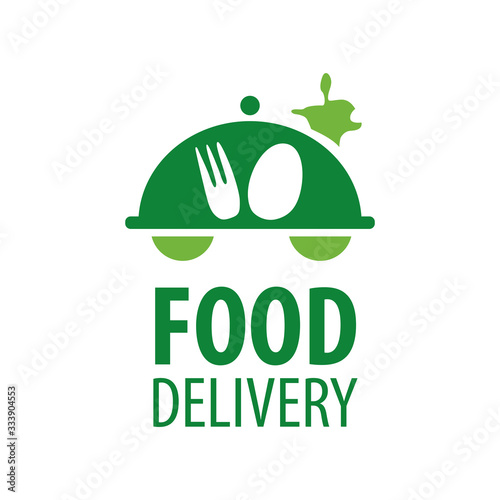 Vector logo of food delivery, courier delivery