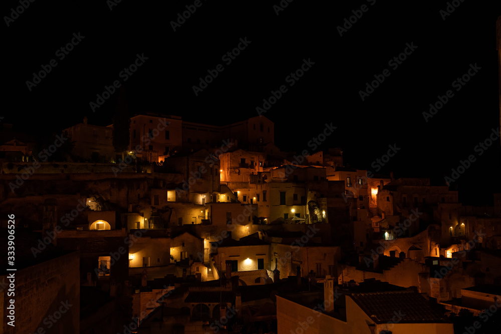 絶景イタリア・世界遺産の夜景　 Italy, Matera