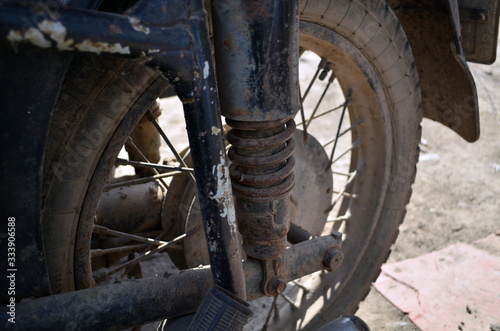 old black motocycle dnepr-11 rear suspension