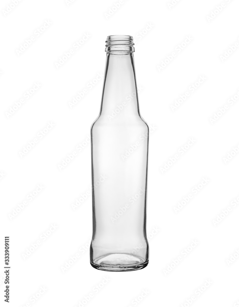 Empty transparent glass jar isolated on white