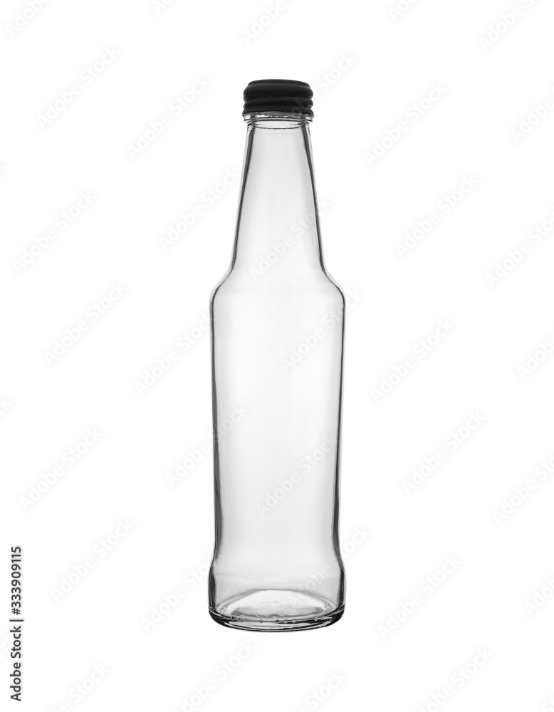 Empty transparent glass jar isolated on white