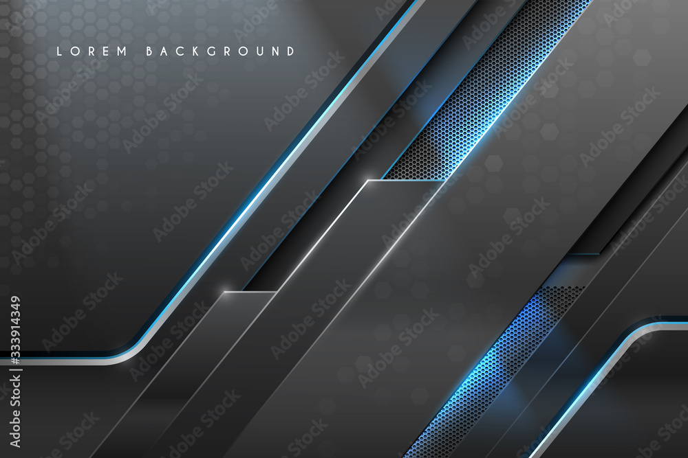 Abstract metal background with blue light