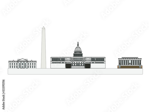 washington dc city skyline in united states