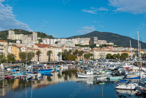 Ajaccio  Corsica   France.03 10 2015.Panoramic view of the port of Ajaccio