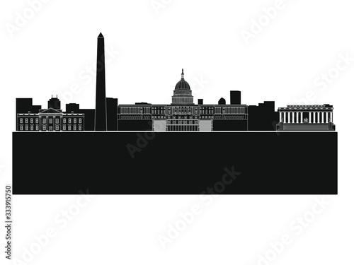 Obraz na płótnie washington dc city skyline in united states w salonie