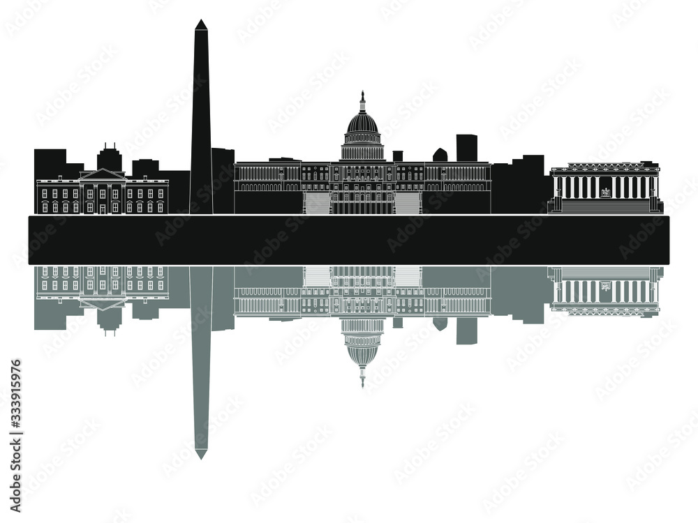 washington dc city skyline in united states