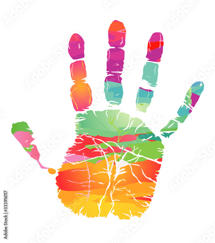 Bunter Handabdruck – Farbenfrohe Vektor Illustration