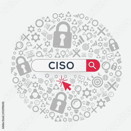 CISO mean (chief information security officer) Word written in search bar ,Vector illustration.