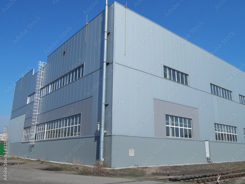 The building of an industrial enterprise. Modern factory. The industrial landscape.