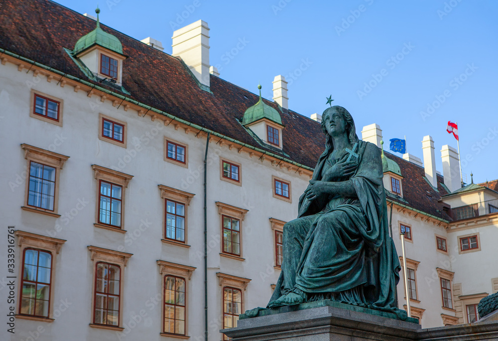 Emperor Franz I monument in Vienna , statue of Glaube 