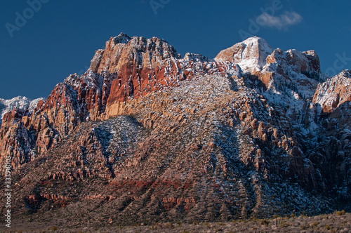 Winter landscape of the Wilson Cliffs, Red Rock Canyon National Recreation Area, Las Vegas, Nevada, USA