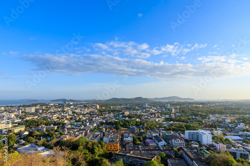 Phuket city aerial scenic view from Khao Rang Hill Park