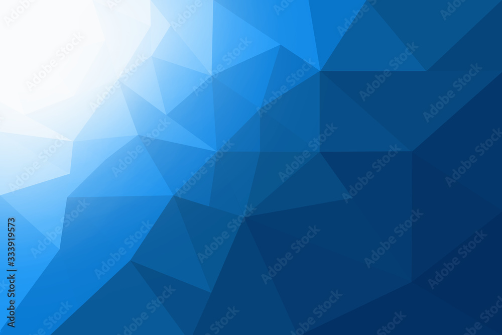 Fototapeta premium Niebieskie tło streszczenie wielokątne (low-poly) trójkątne nowoczesne geometryczne. Styl z gradientem. Futurystyczny projekt tła