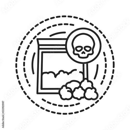 Cannabis, CBD, grass addiction black line icon. Physical or emotional dependence on using substances. Pictogram for web page, mobile app, promo. UI UX GUI design element. Editable stroke.