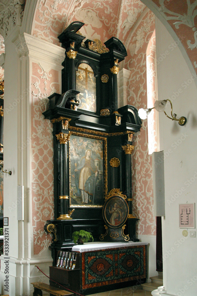 Altar of Saint Barbara in the Church of Saint Catherine of Alexandria in Zagreb, Croatia