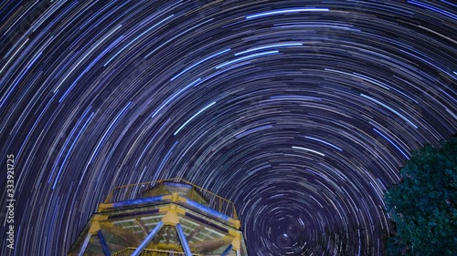 Circumpolar star trail in Hiroshima Japan 4K 30fpb