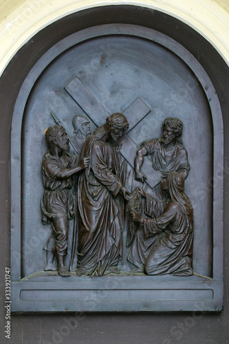 6th Stations of the Cross  Veronica wipes the face of Jesus  St Francis Xavier s Church in Zagreb  Croatia