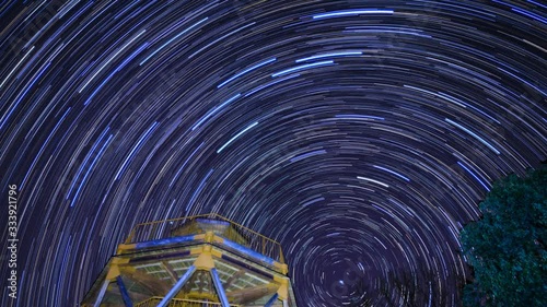 Circumpolar star trail in Hiroshima Japan 4K 24fpb