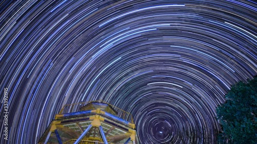Circumpolar star trail in Hiroshima Japan 4K 60fpb