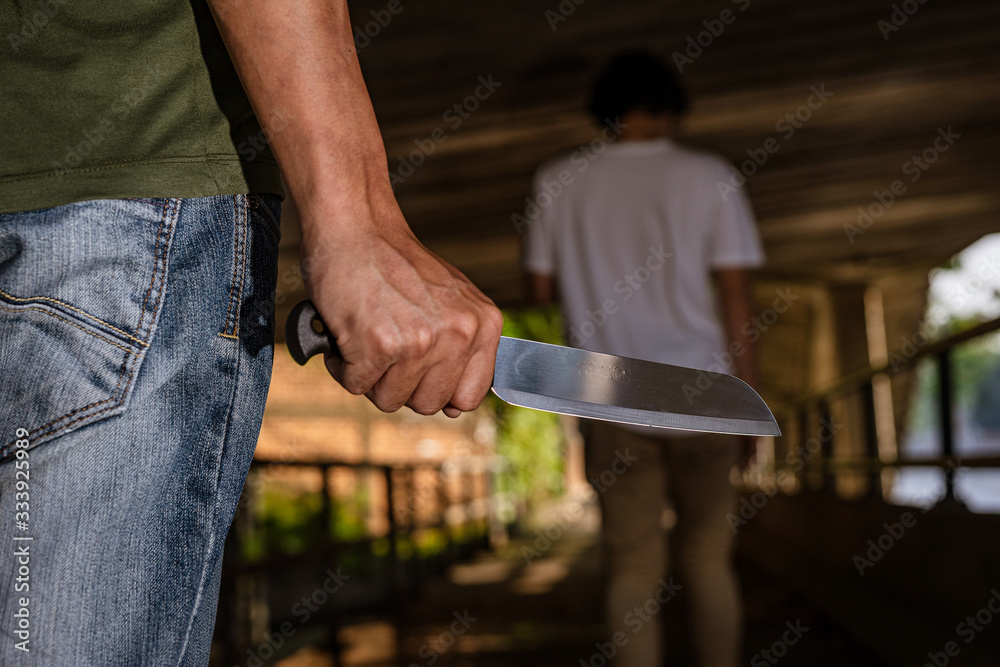 Portrait of a man who was attacked using a knife from the criminal