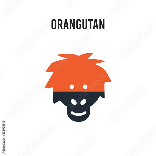 Orangutan vector icon on white background. Red and black colored Orangutan icon. Simple element illustration sign symbol EPS