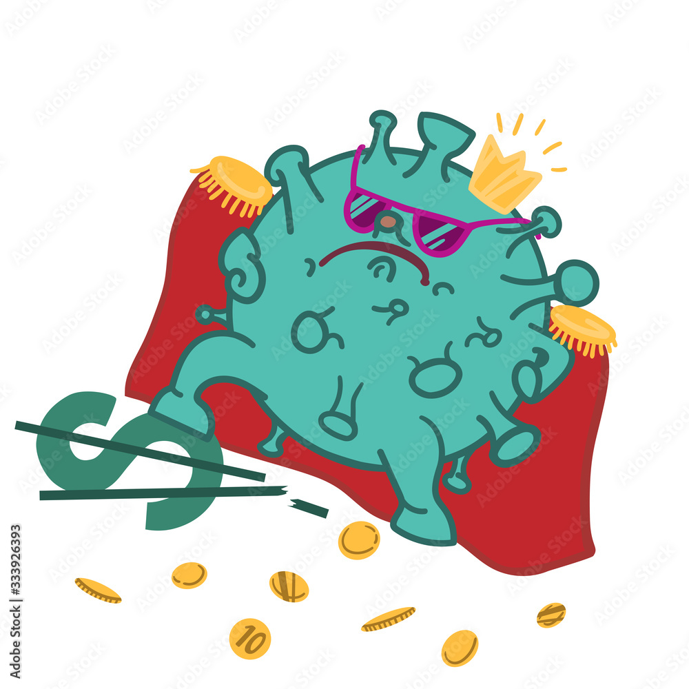 Naklejka premium This virus imagines itself to be the winner of the Economy. Vector.