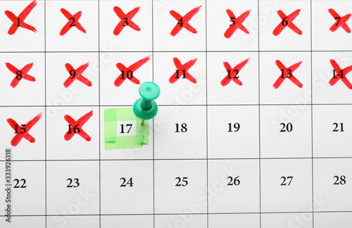 Calendar with marked date, ...