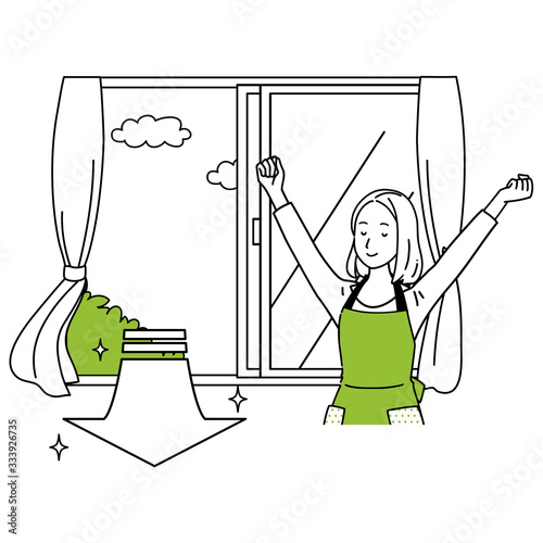 Illustration of a woman ventilating.