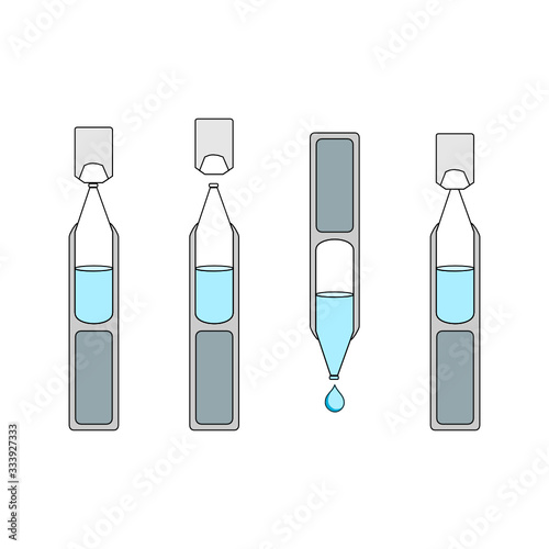 artificial tear lubricant eye drop container vector  (four steps to use)