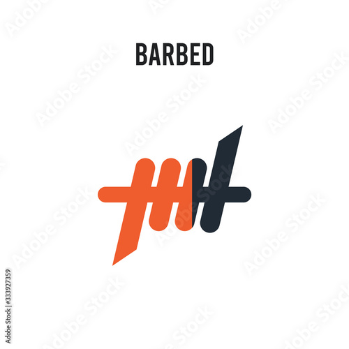 Barbed vector icon on white background. Red and black colored Barbed icon. Simple element illustration sign symbol EPS