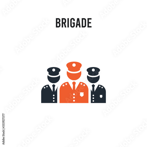 brigade vector icon on white background. Red and black colored brigade icon. Simple element illustration sign symbol EPS