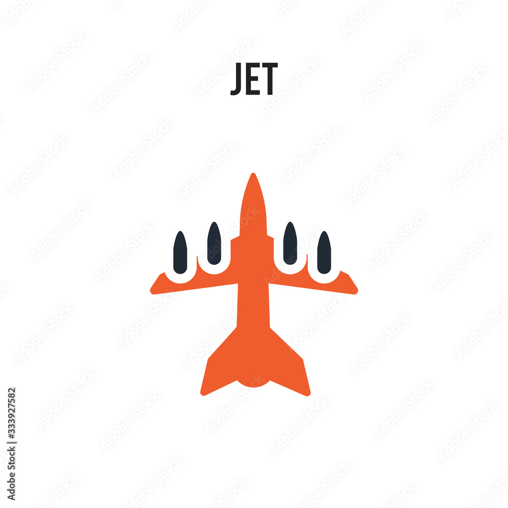 Jet vector icon on white background. Red and black colored Jet icon. Simple element illustration sign symbol EPS Jet vector icon on white background. Red and black colored Jet icon. Simple element illustration sign symbol EPS