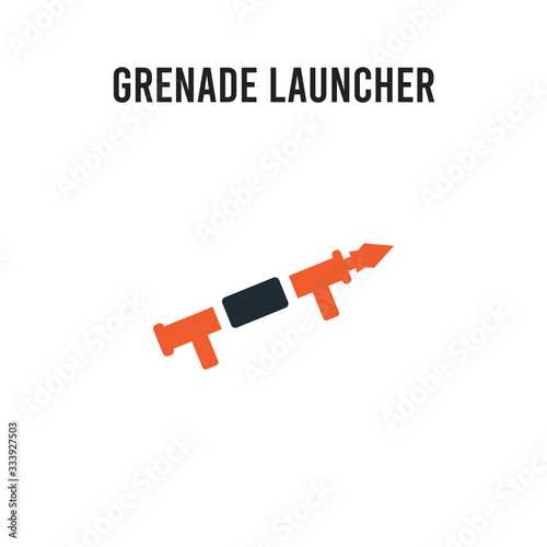 Grenade Launcher vector icon on white background. Red and black colored Grenade Launcher icon. Simple element illustration sign symbol EPS