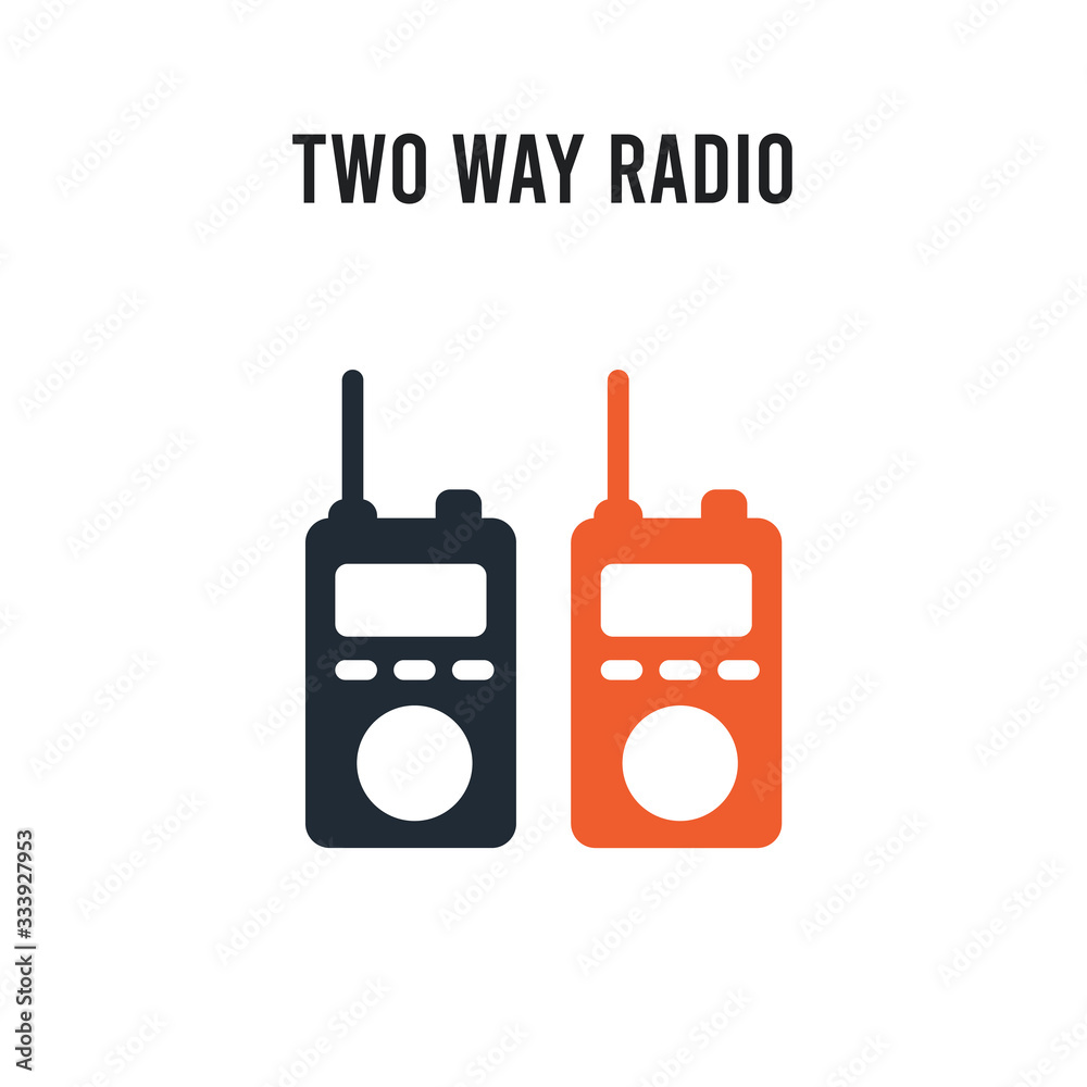 Two way radio vector icon on white background. Red and black colored Two way radio icon. Simple element illustration sign symbol EPS Two way radio vector icon on white background. Red and black colored Two way radio icon. Simple element illustration sign symbol EPS