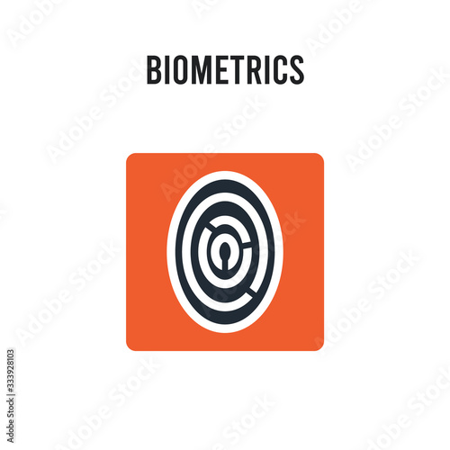 Biometrics vector icon on white background. Red and black colored Biometrics icon. Simple element illustration sign symbol EPS