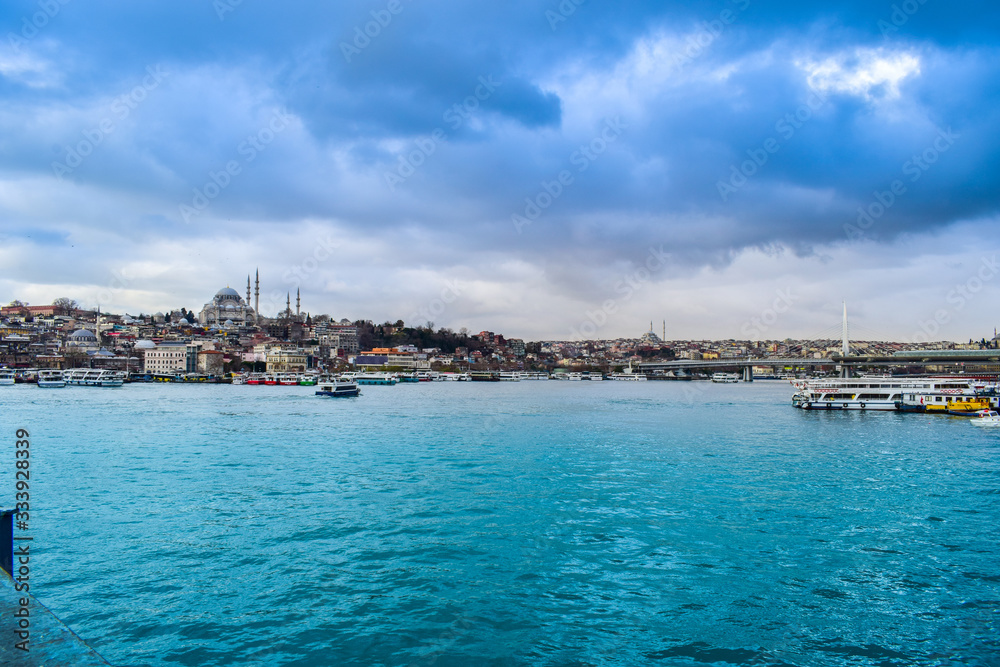 Panoramic View of Istanbul city, Turkey