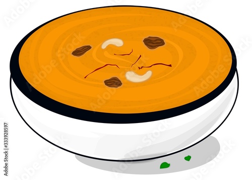 Moong Dal Halwa indian Rajasthani Food Vector