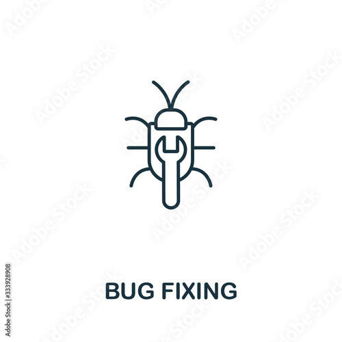 Bug Fixing icon from seo collection. Simple line Bug Fixing icon for templates, web design and infographics © Mariia