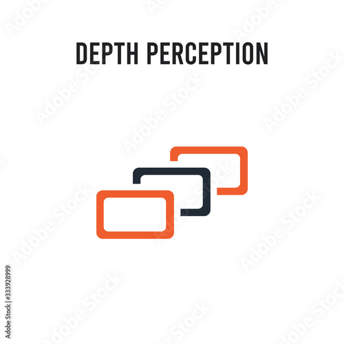 Depth perception vector icon on white background. Red and black colored Depth perception icon. Simple element illustration sign symbol EPS