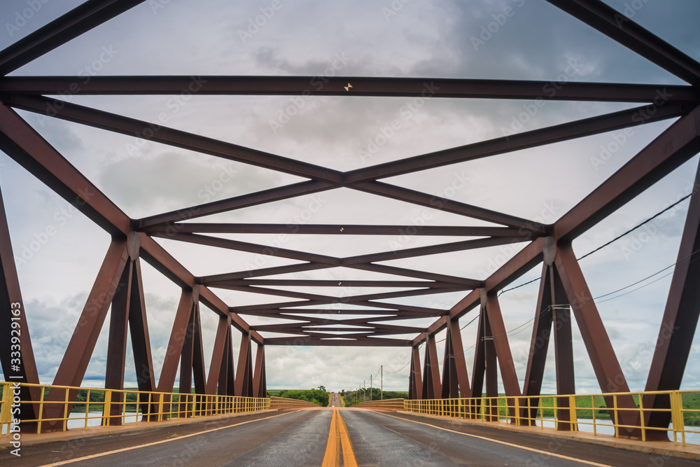 Old bridge with incredible architecture over the São José dos Dourados River Old bridge with incredible architecture over the São José dos Dourados River