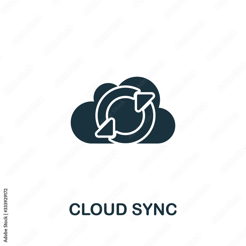 Cloud Sync icon from seo collection. Simple line Cloud Sync icon for templates, web design and infographics Cloud Sync icon from seo collection. Simple line Cloud Sync icon for templates, web design and infographics