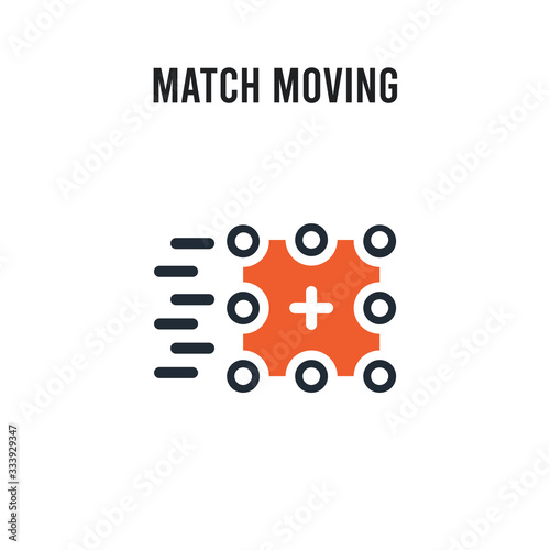 Match moving vector icon on white background. Red and black colored Match moving icon. Simple element illustration sign symbol EPS