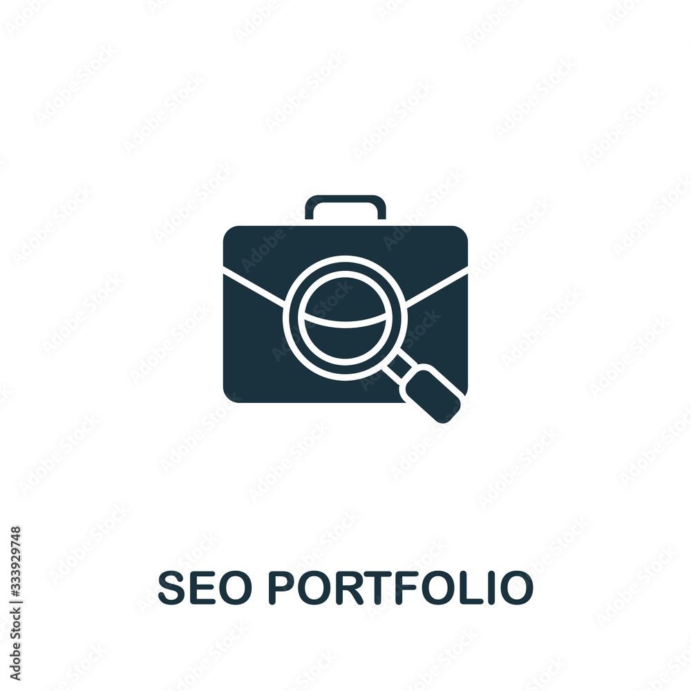 Seo Portfolio icon from seo collection. Simple line Seo Portfolio icon for templates, web design and infographics Seo Portfolio icon from seo collection. Simple line Seo Portfolio icon for templates, web design and infographics