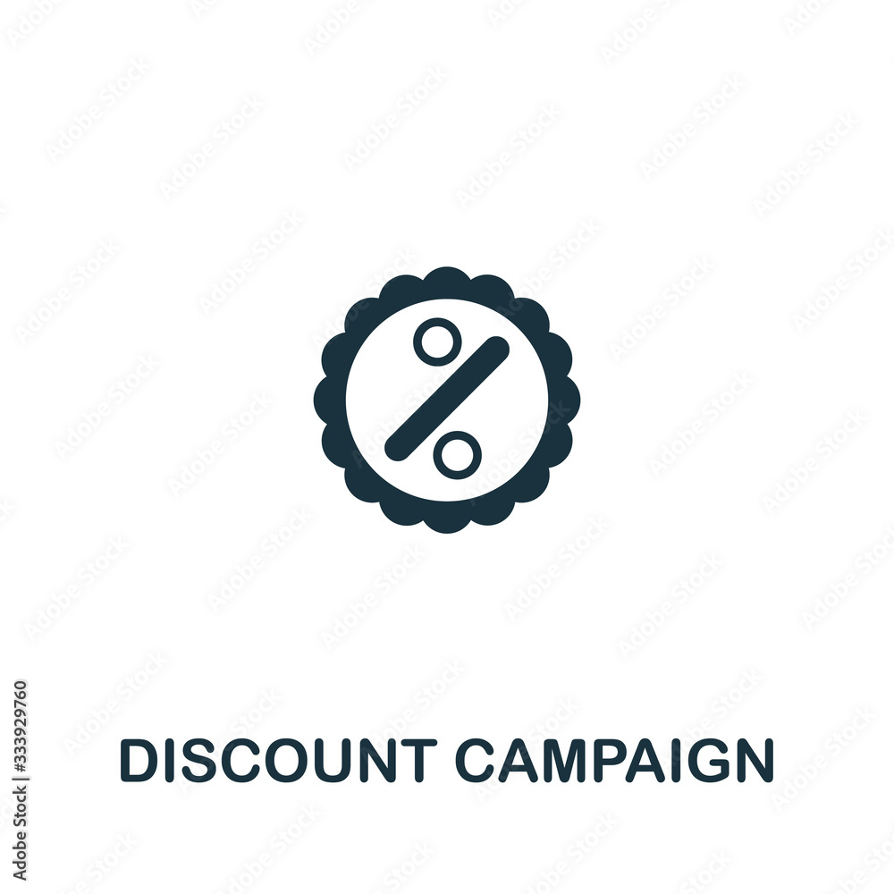 Discount Campagn icon from seo collection. Simple line Discount Campagn icon for templates, web design and infographics