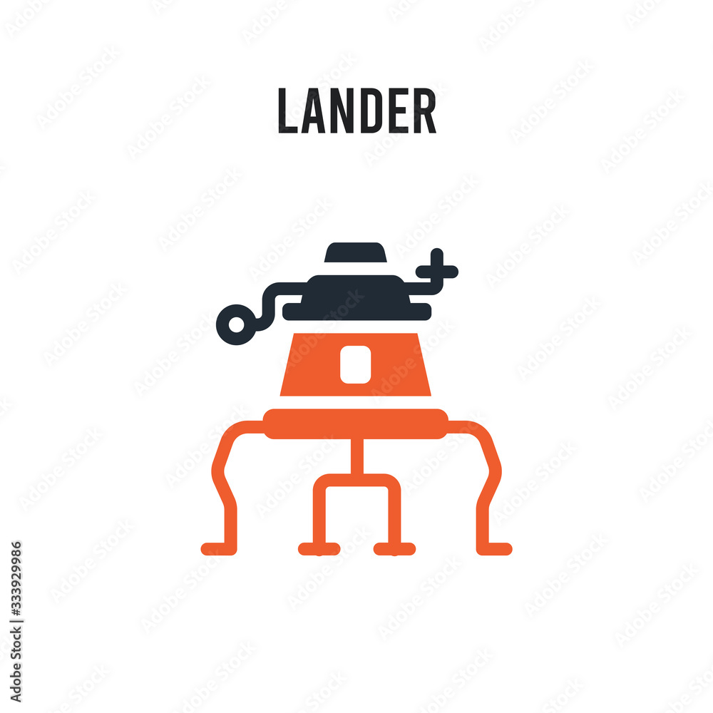 Lander vector icon on white background. Red and black colored Lander icon. Simple element illustration sign symbol EPS Lander vector icon on white background. Red and black colored Lander icon. Simple element illustration sign symbol EPS