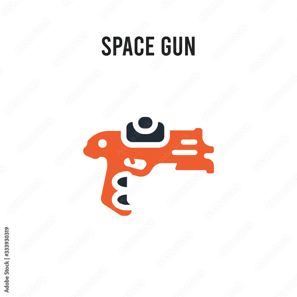 Space gun vector icon on white background. Red and black colored Space gun icon. Simple element illustration sign symbol EPS Space gun vector icon on white background. Red and black colored Space gun icon. Simple element illustration sign symbol EPS