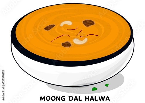 Moong Dal Halwa indian Rajasthani Food Vector