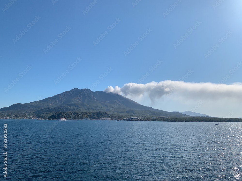 鹿児島の桜島が見える風景 鹿児島の桜島が見える風景